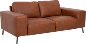 Melbourne 2-zitsbank - leder Western cognac - Furninova
