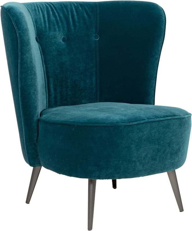Carmen fauteuil in stof Celine Petrol - Furninova