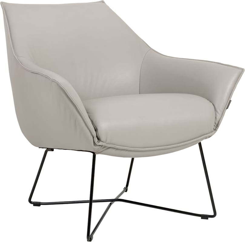 Egon fauteuil Furninova - Nappa leder cement