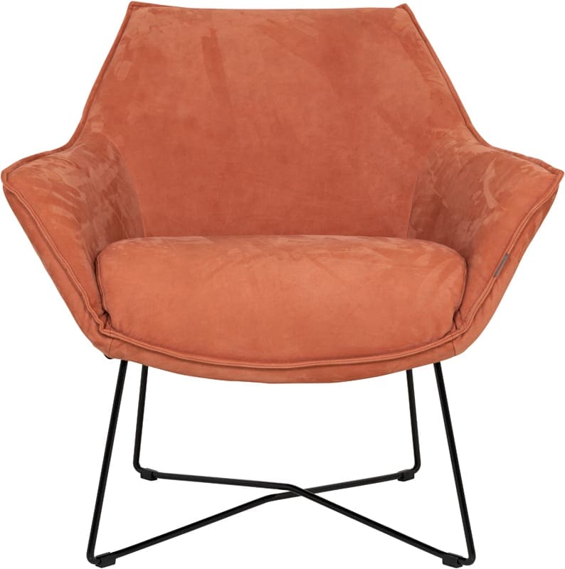 Egon fauteuil Furninova - nubuck leder terracotta