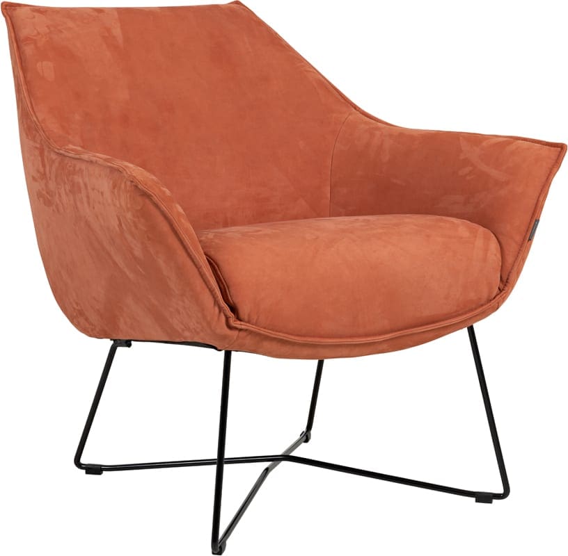Egon fauteuil Furninova - nubuck leder terracotta