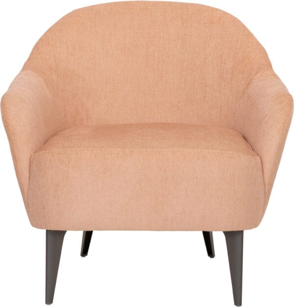 Paloma fauteuil uitgevoerd in stof Evita salmon - Furninova