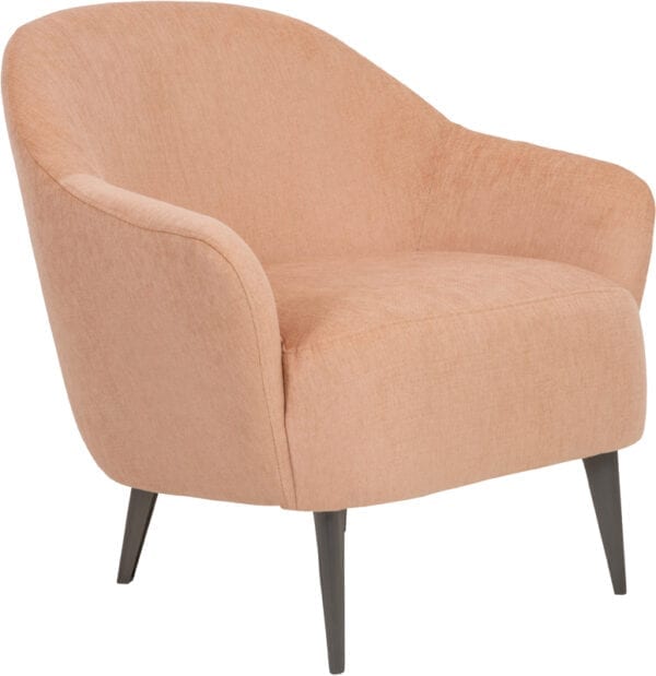 Paloma fauteuil uitgevoerd in stof Evita salmon - Furninova