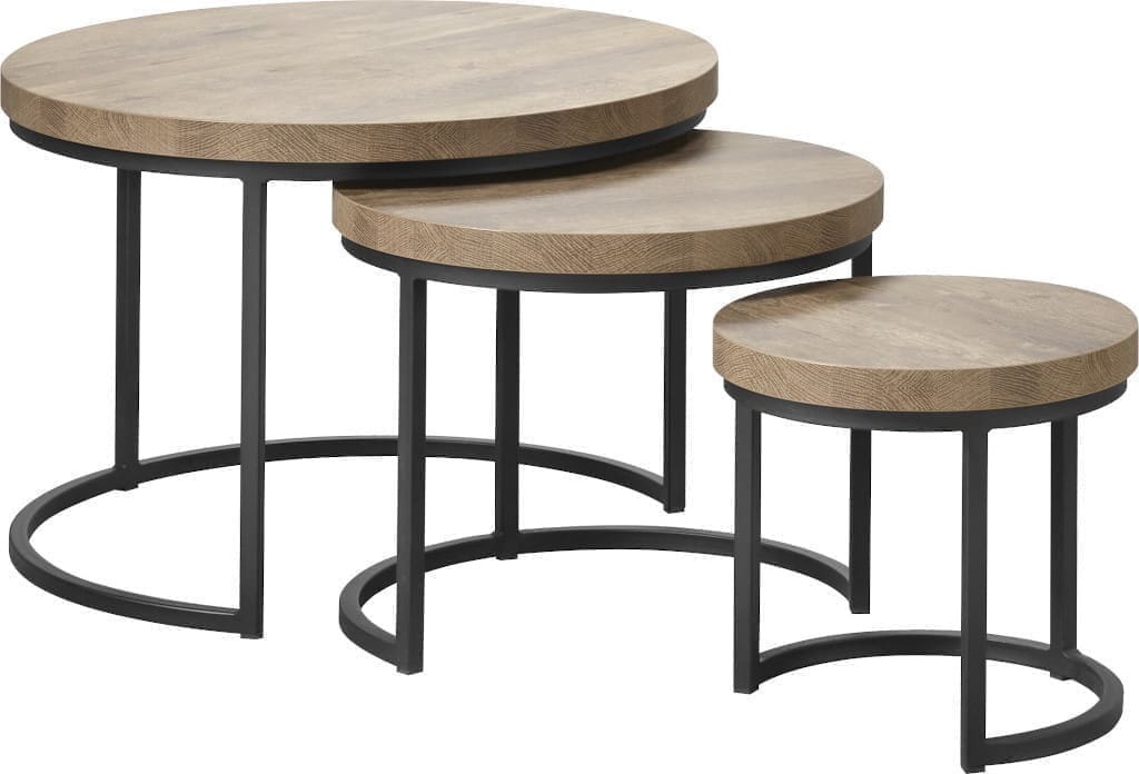 bijzettafelset oltia rond houtstructuur Bijzettafel IN.HOUSE Tafels Lowik Meubelen