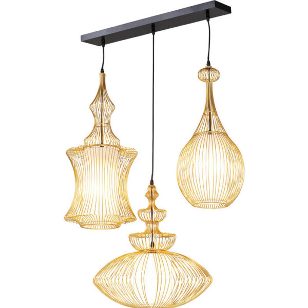 Kare Design Hanglamp Swing Iron Tre Gold hanglamp 52534 - Lowik Meubelen