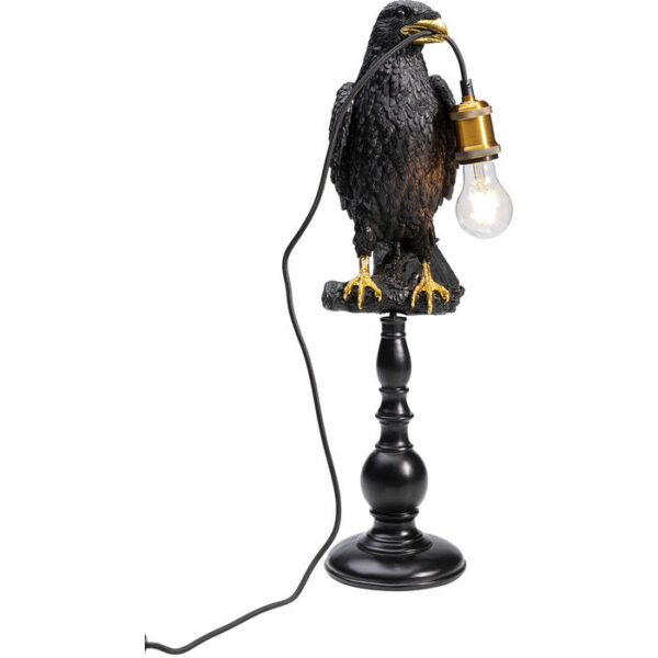Kare Design Tafellamp Sitting Crow Mat Black tafellamp 52705 - Lowik Meubelen
