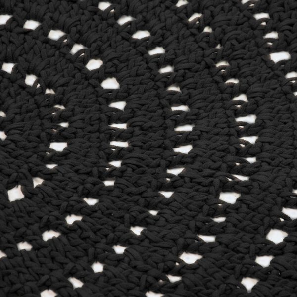 Vloerkleed Knitted - Zwart - Katoen - 150x150 cm uit de Knitted collectie van Label51 - Löwik Meubelen