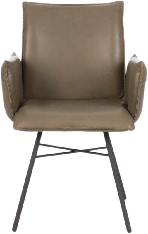 HE design stoel, moderne armstoel in leder Rancho