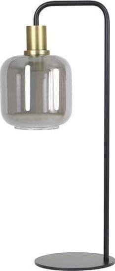 Tafellamp Peglio smoke antiek brons uit de verlichting Pronto Wonen Lowik Meubelen Uitgevoerd in glas smoke en antiek brons.