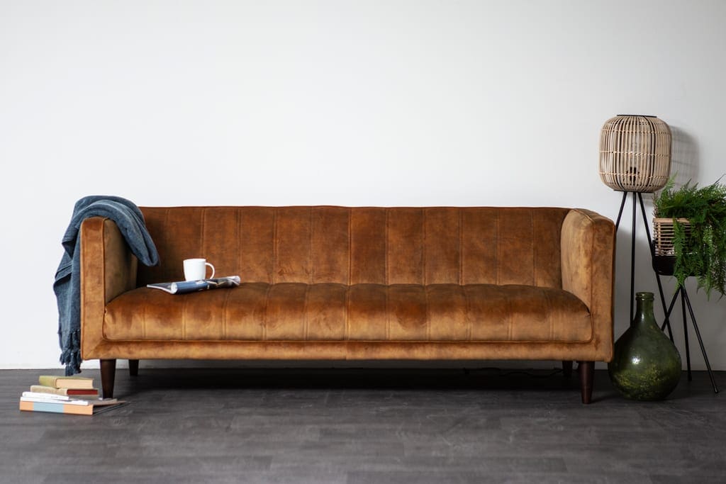 Siem 4-zitsbank van Sevn, schitterend design uitgevoerd in stof Adore Gold