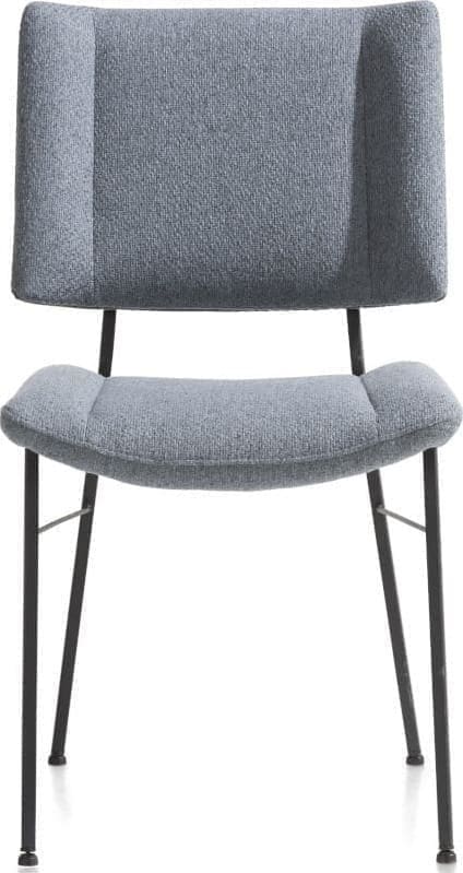 Tatum eetkamerstoel - zwarte poten - stof Ponti Skyblue multiplex met polyether