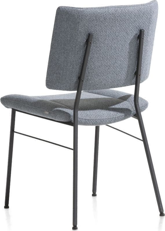 Tatum eetkamerstoel - zwarte poten - stof Ponti Skyblue multiplex met polyether