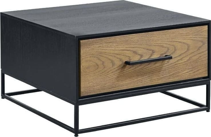 Pronto Wonen Salontafel Veneta (B65xL65) eiken fineer zwart/naturel  Salontafel