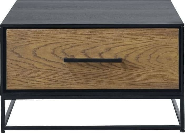 Pronto Wonen Salontafel Veneta (B65xL65) eiken fineer zwart/naturel Salontafel