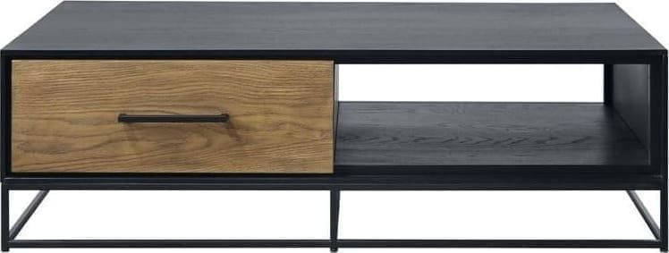 Pronto Wonen Salontafel Veneta (L124xB70) eiken fineer zwart/naturel Salontafel