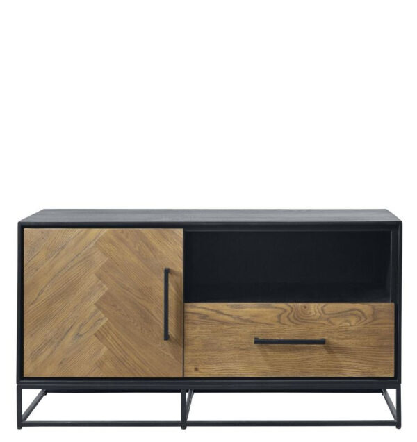 Pronto Wonen TV-meubel Veneta (109 breedte) eiken fineer zwart/naturel  Kast