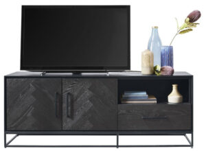 Pronto Wonen TV-meubel Veneta (154 breedte) eiken fineer zwart  Kast