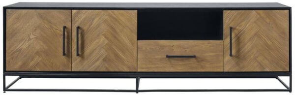 Pronto Wonen TV-meubel Veneta (199 breedte) eiken fineer zwart/naturel  Kast
