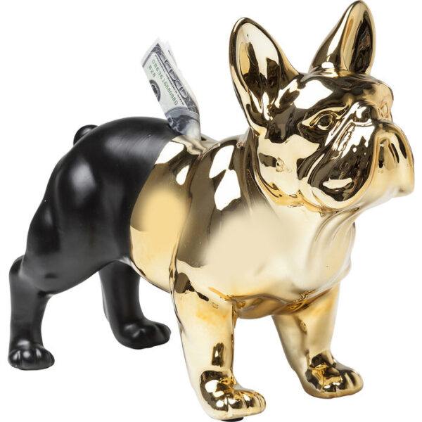 Kare Design Spaarpot Bulldog Gold-Black spaarpot 38541 - Lowik Meubelen