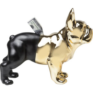 Kare Design Spaarpot Bulldog Gold-Black spaarpot 38541 - Lowik Meubelen