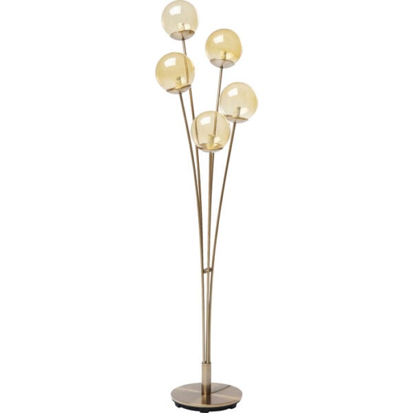 Kare Design Vloerlamp Five Balls Amber Brass vloerlamp 52680 - Lowik Meubelen
