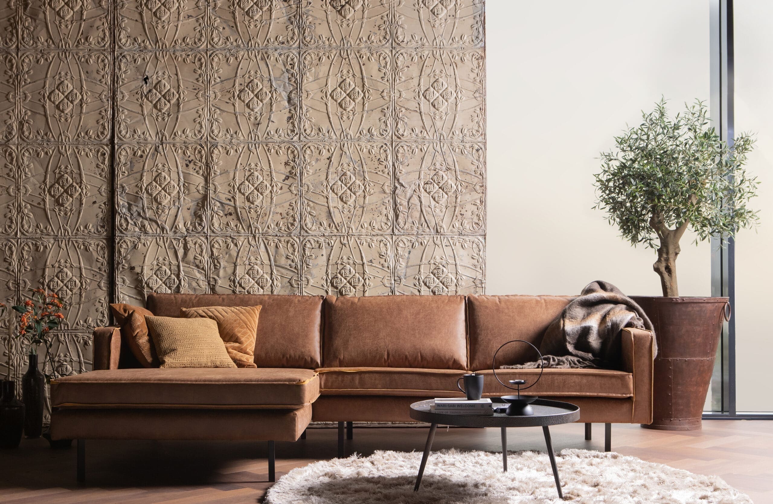 Bounds Bijzettafel Xl Hout/metaal Antique Goud 40xØ76 uit de Tafels collectie van BePureHome bij Löwik Meubelen