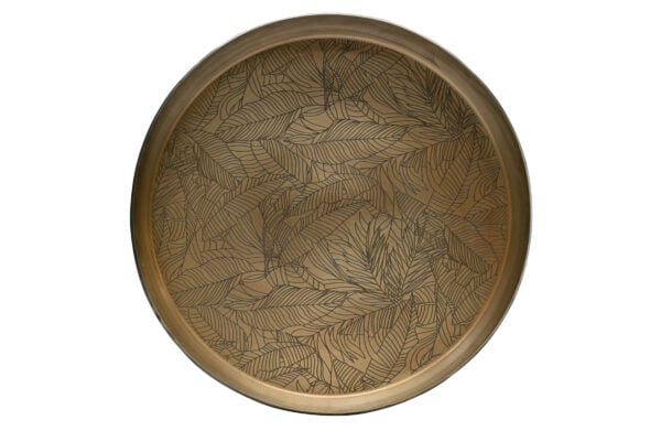 Notch Dienblad Metaal - Antique Brass Ã˜44cm uit de Accessoires collectie van BePureHome bij Löwik Meubelen