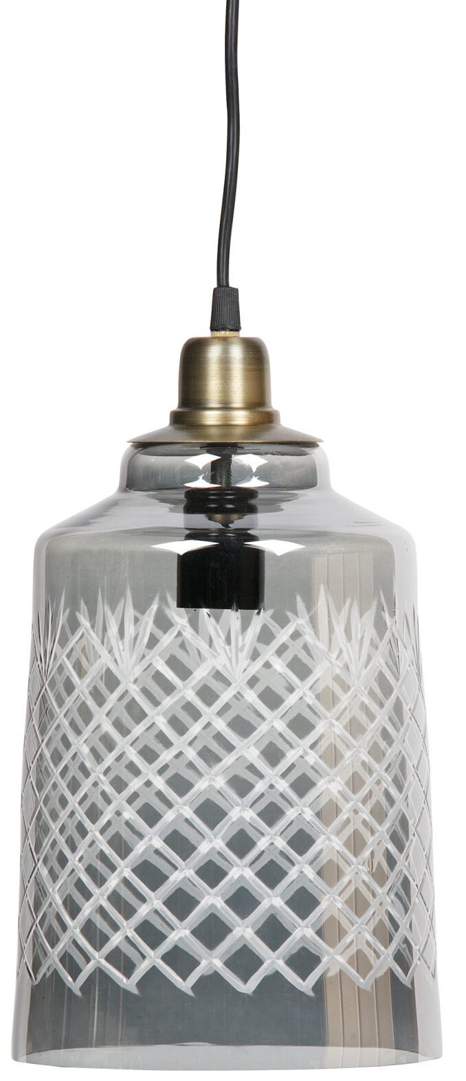 BePureHome Engrave Hanglamp L - Glas - Grijs - 33x19