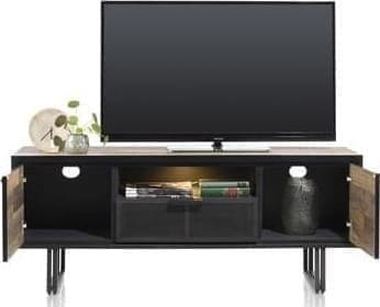 Henders & Hazel Avalon lowboard 150 cm. - 2-deuren + 1-lade + 1-niche (+ LED) - driftwood Dressoir