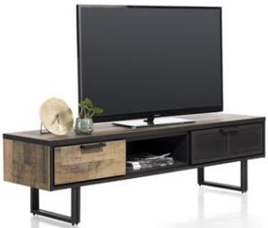 Henders & Hazel Avalon tv-dressoir 160 cm. - 2-laden + 1-niche - driftwood  Tv-dressoir