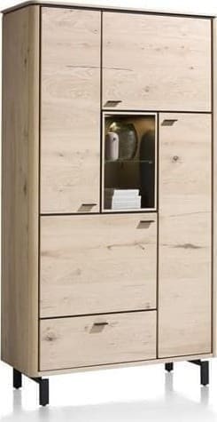 Henders & Hazel Livada bergkast 110 cm. - 4-deuren + 1-lade + 2-niches - natural Kast