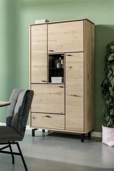 Henders & Hazel Livada bergkast 110 cm. - 4-deuren + 1-lade + 2-niches - natural Kast