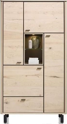 Henders & Hazel Livada bergkast 110 cm. - 4-deuren + 1-lade + 2-niches - natural Kast