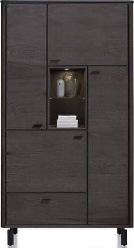 Henders & Hazel Livada bergkast 110 cm. - 4-deuren + 1-lade + 2-niches - onyx Kast