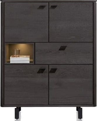 Henders & Hazel Livada highboard 115 cm. - 4-deuren + 1-lade + 1-niche - onyx Kast