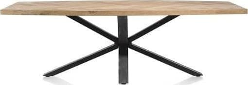 Henders & Hazel Metaluxe eetkamertafel ovaal 210 x 110 cm. met centrale kruispoot - fineer als fish bone Eettafel