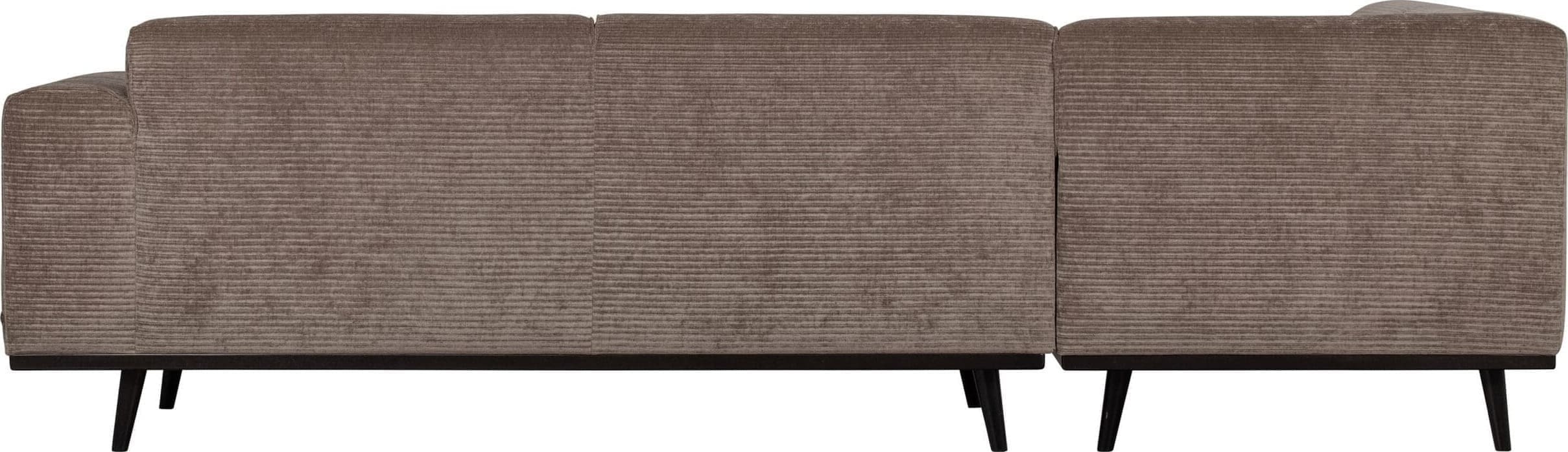 Statement Hoekbank Links Platte Brede Rib - Taupe uit de Banken collectie van BePureHome bij Löwik Meubelen