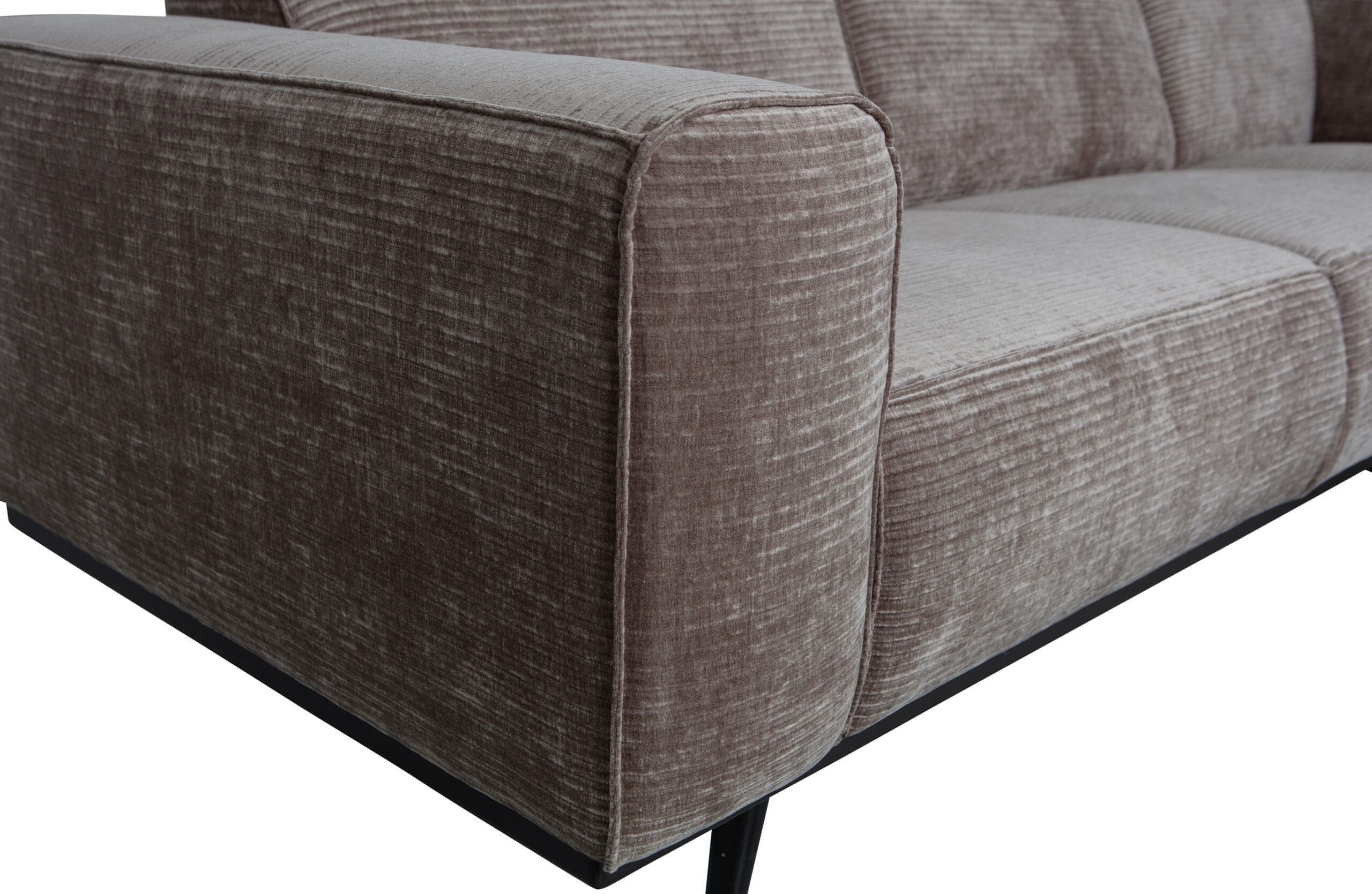 Statement Hoekbank Links Platte Brede Rib - Taupe uit de Banken collectie van BePureHome bij Löwik Meubelen
