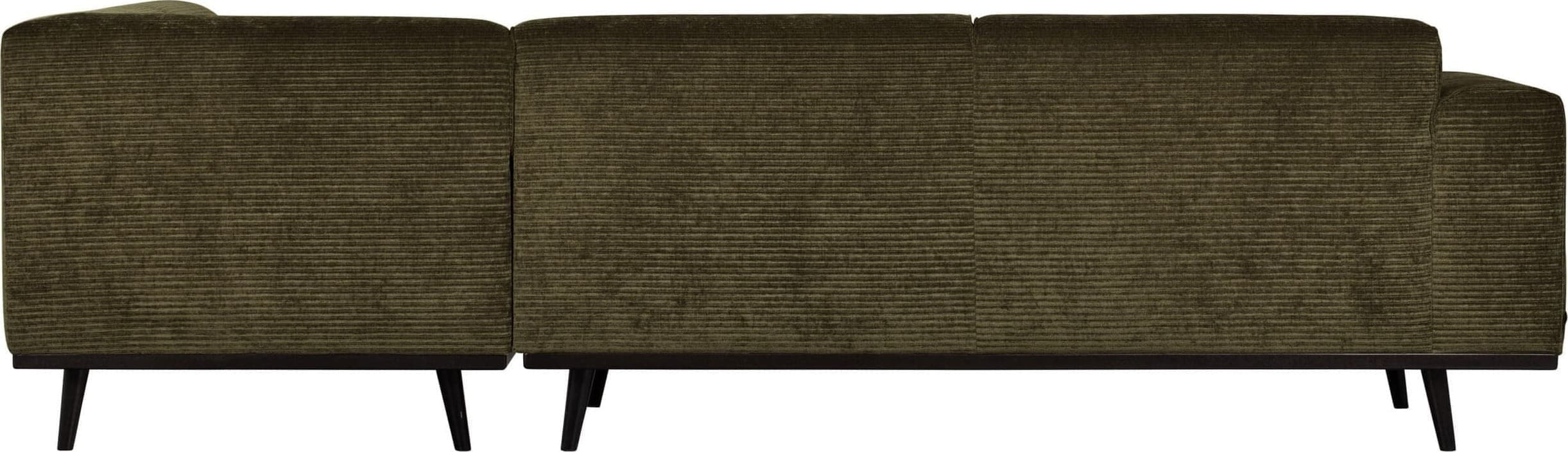 Statement Hoekbank Rechts Platte Brede Rib - Warm Groen uit de Banken collectie van BePureHome bij Löwik Meubelen