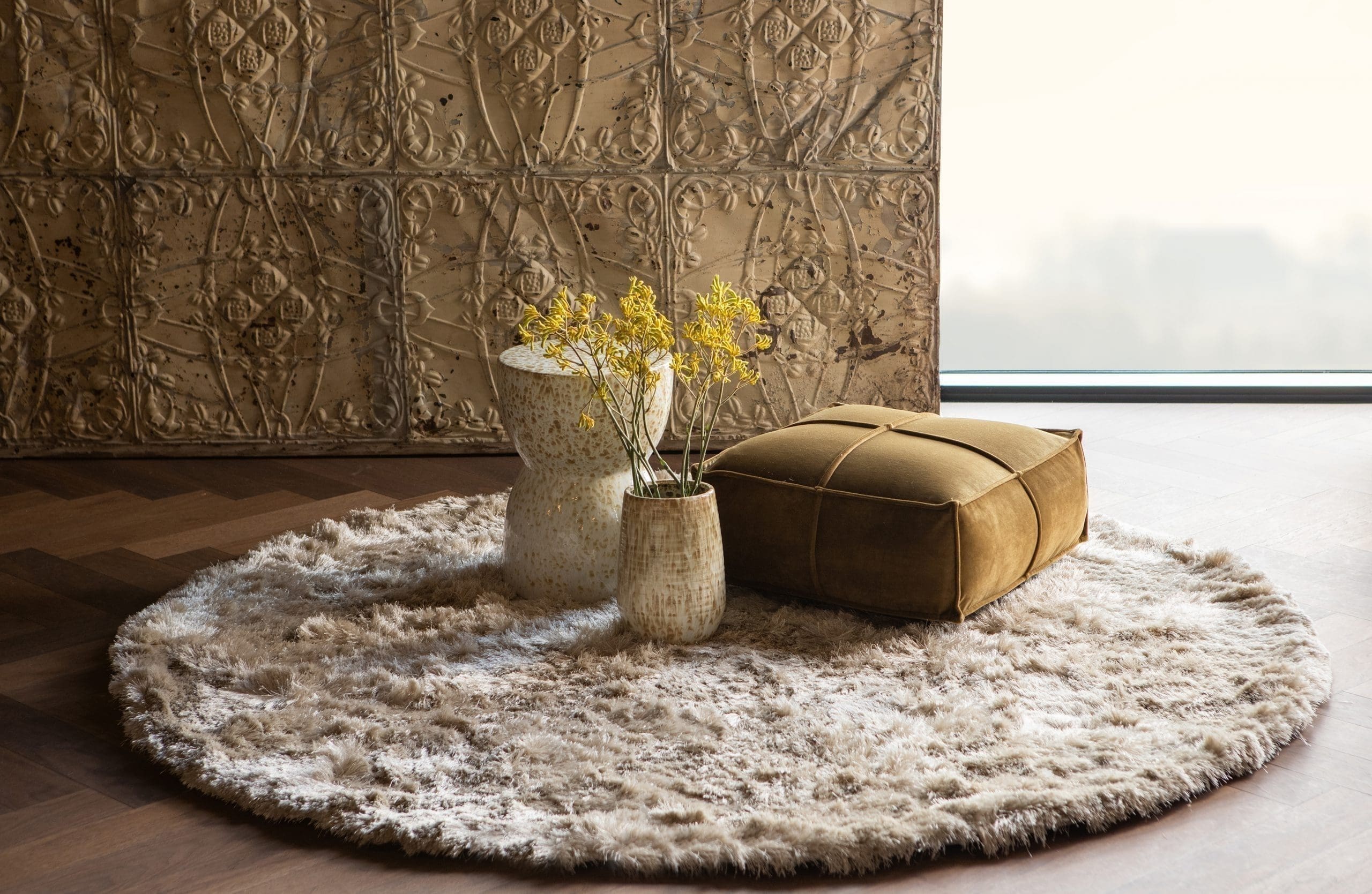 Praline Vloerkleed Nougat Ø200cm uit de BePureHome collectie