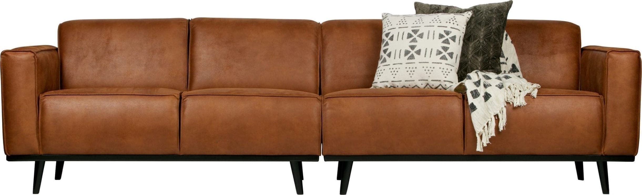 Statement 4-zits Bank 280 Cm Eco Leer Cognac uit de BePureHome collectie