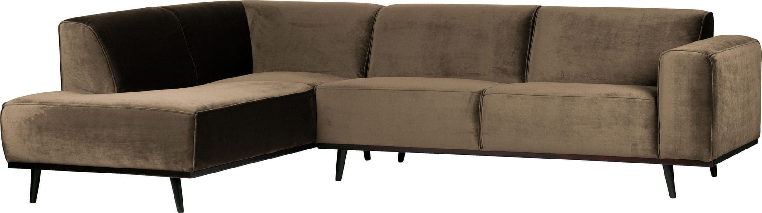 Statement Hoekbank Links Fluweel Taupe uit de BePureHome collectie