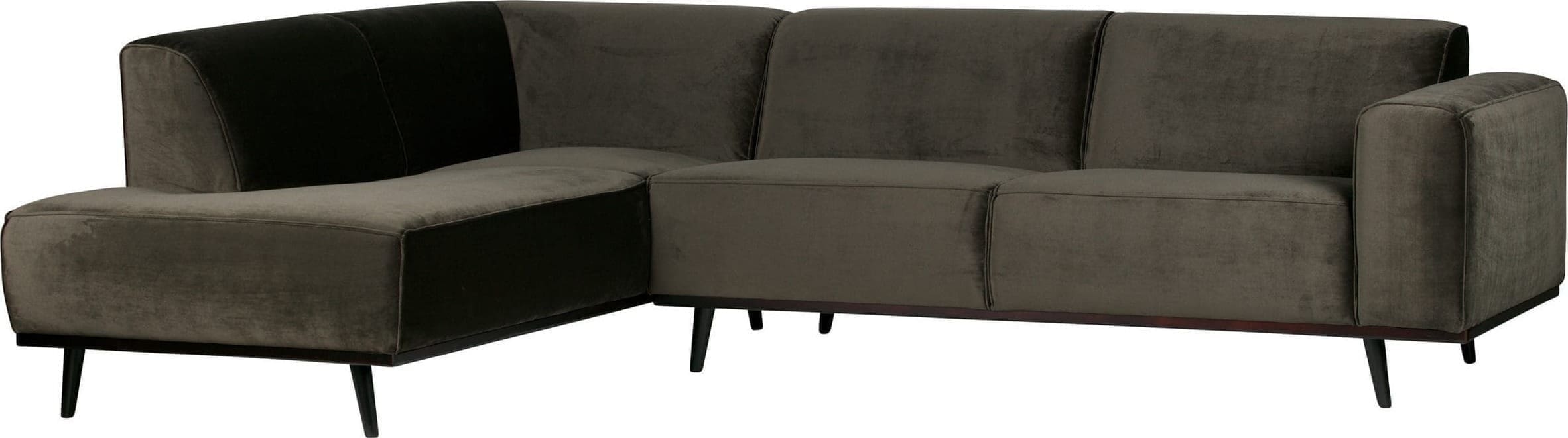 Statement Hoekbank Links Fluweel Warm Groen uit de BePureHome collectie