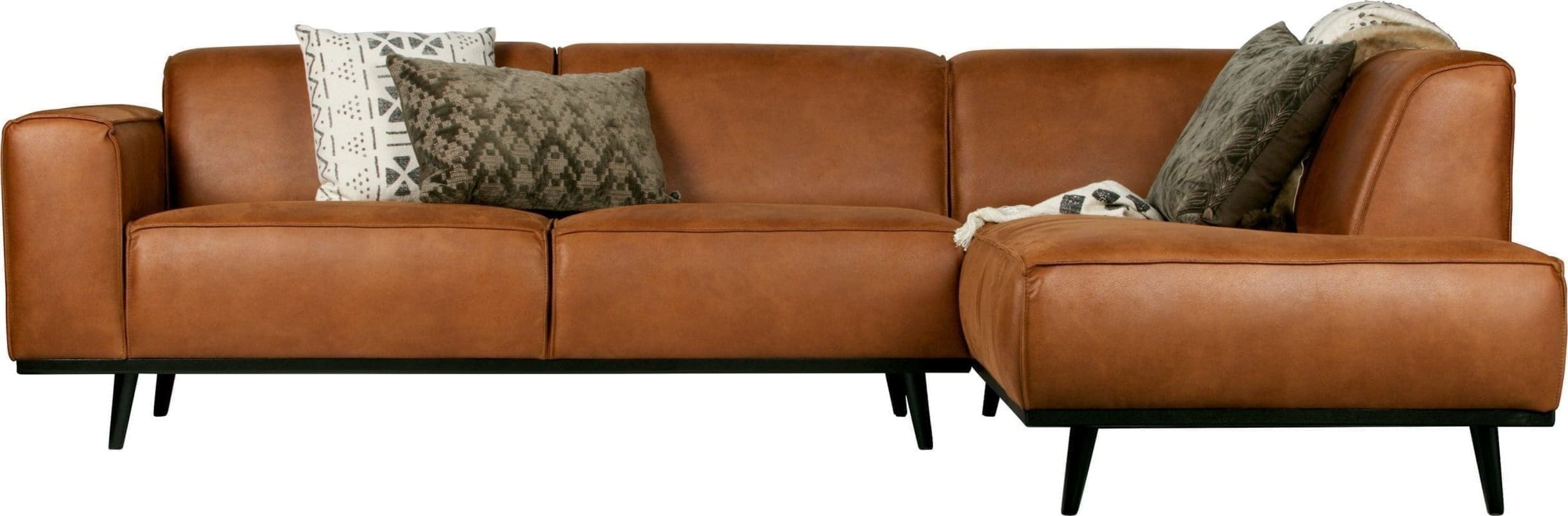 Statement Hoekbank Rechts Eco Leer Cognac uit de BePureHome collectie