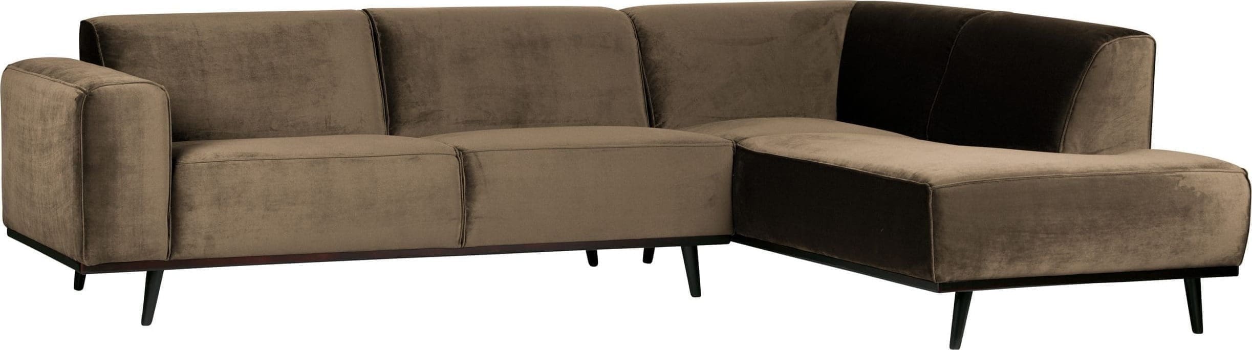 Statement Hoekbank Rechts Fluweel Taupe uit de BePureHome collectie