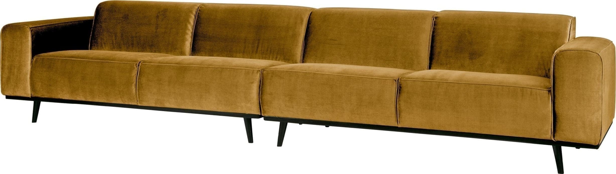 Statement Xl 4-zits Bank 372 Cm Fluweel Honing Geel uit de BePureHome collectie