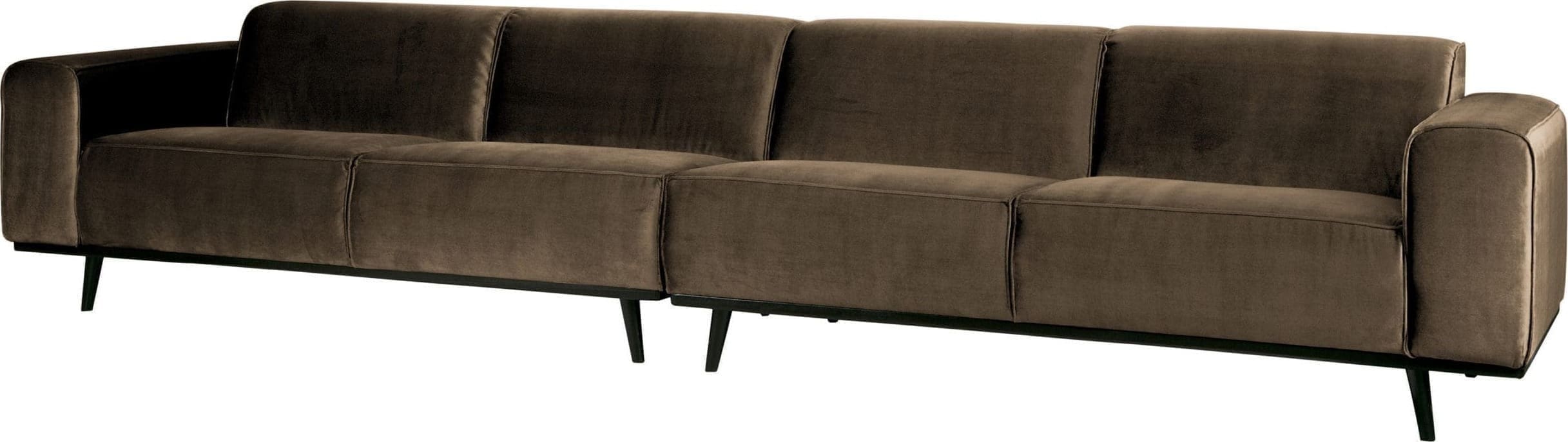Statement Xl 4-zits Bank 372 Cm Fluweel Taupe uit de BePureHome collectie