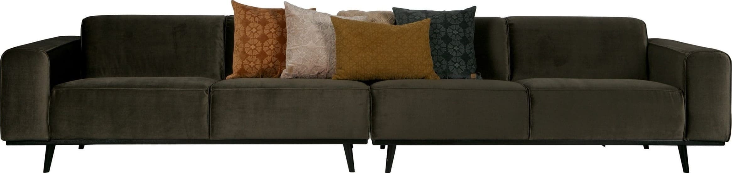 Statement Xl 4-zits Bank 372 Cm Fluweel Warm Groen uit de BePureHome collectie