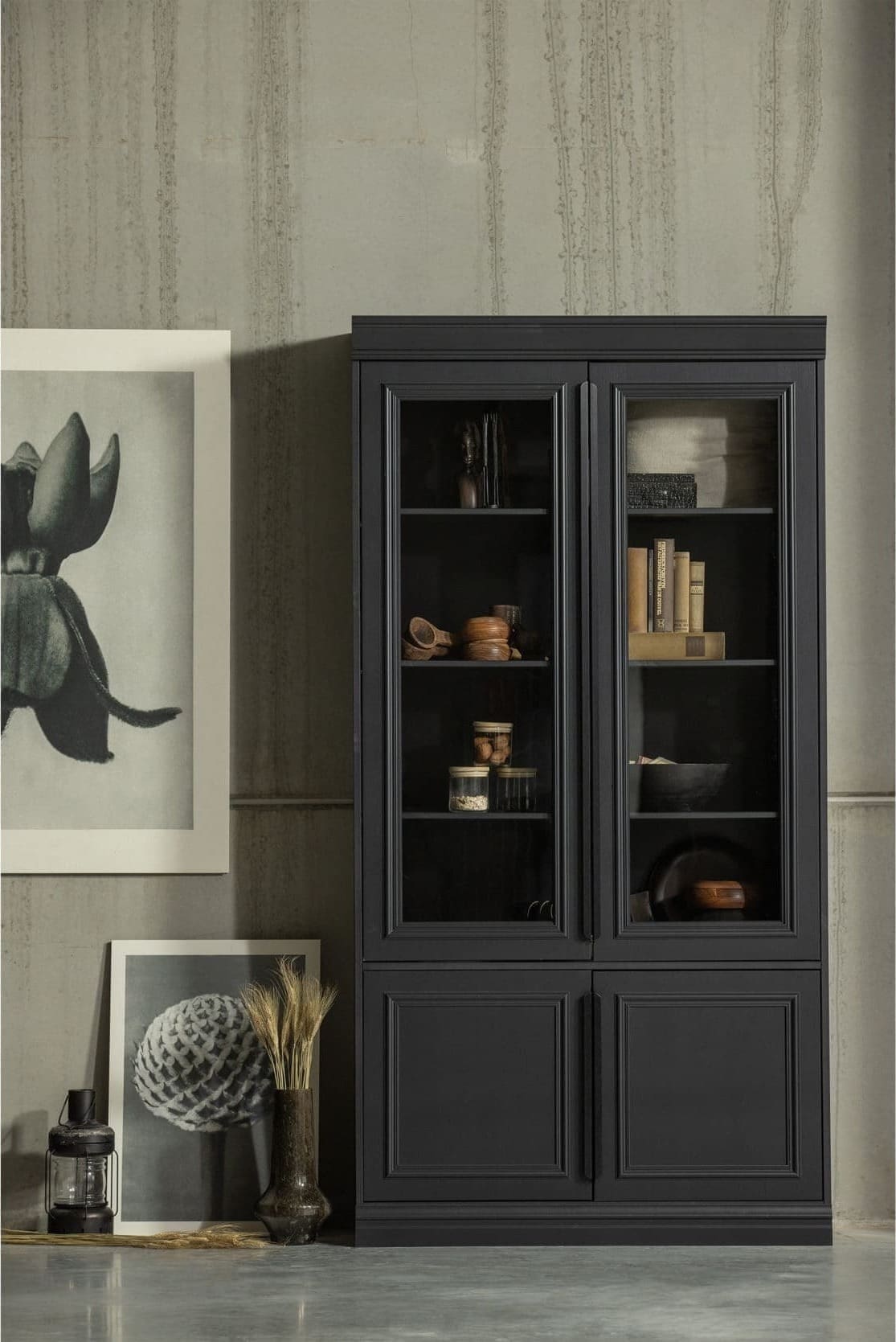 Organize Vitrinekast 44cm Grenen - Matzwart uit de Opbergen collectie van BePureHome bij Löwik Meubelen