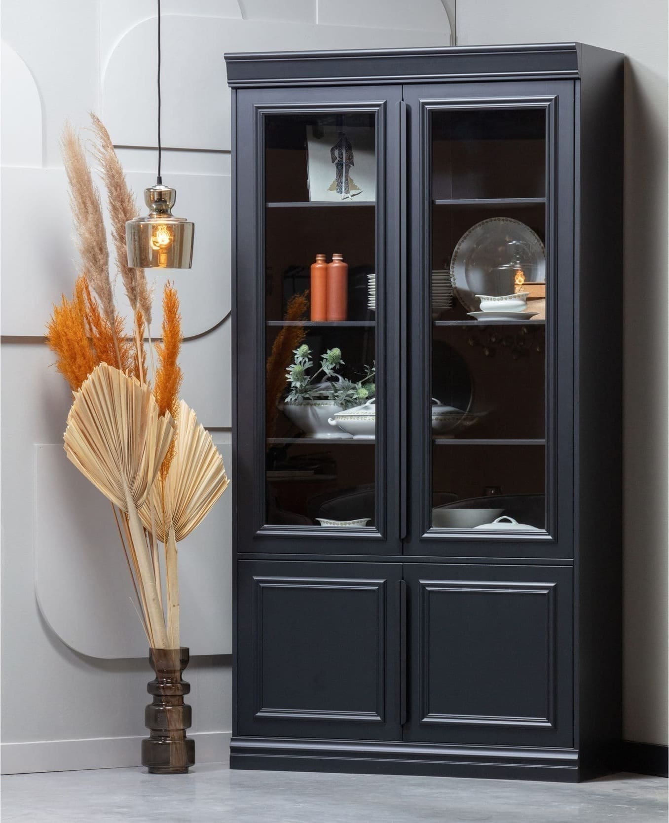 Organize Vitrinekast 44cm Grenen - Matzwart uit de Opbergen collectie van BePureHome bij Löwik Meubelen